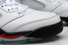 Air Jordan 5 "White / Black - Fire Red"