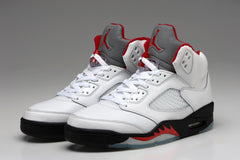 Air Jordan 5 "White / Black - Fire Red"