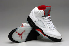 Air Jordan 5 "White / Black - Fire Red"